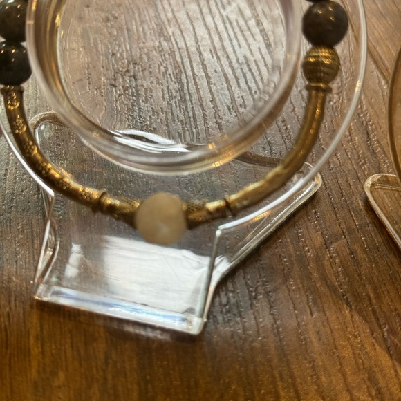 4 bracelets new handcrafted silver bangles moonstone agate glow-in-dark jasper - Picture 9 of 11